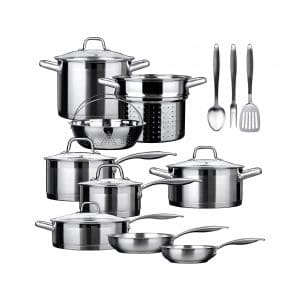 Duxtop SSIB-17 Stainless Steel 17 Pieces Cookware Set