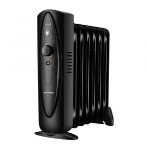 Homeleader Electric Oil Filled Radiator Heater Electric Space Heater Full Room Oil Heater with LED Display Screen 1500W Black 24-Hour Timer and Remote Control