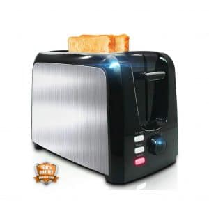YLLUFFA 2 Slice – Toaster w:Two Extra Wide Slots and a Removable Crumb Tray