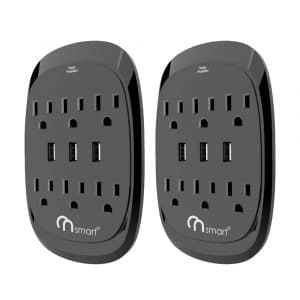 ON Smart USB Wall Surge Protector – 6 outlets and 3 USB Ports (2 Pack)