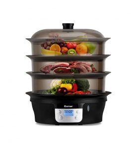 COSTWAY Food Steamer 1000W with Food Tray