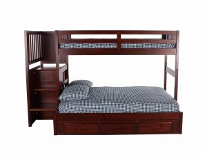 Discovery World Furniture Merlot Twin Over Full Loft Bed with 3-Drawers