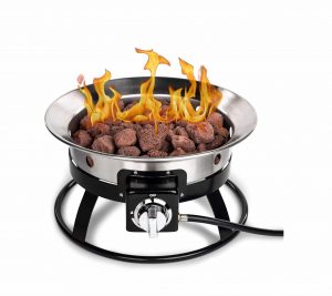 Park and Patio 19 inch Portable Stainless Steel Propane Gas Fire Pit