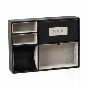 OnePlace Gifts Personalized Faux Leather Valet Tray