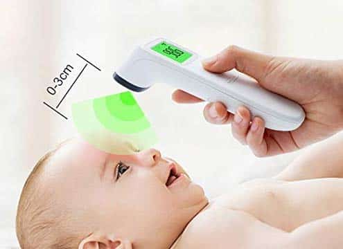 Accurate and Quick Non-Contact Reading Infant CE and FDA Approved Fever Alarm SEEMTRAMED Infrared Forehead /& Ear Digital Tympanic Thermometer for Baby Kids /& Adults LED Backlit