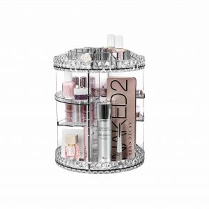 Sorbus 360° Rotating Adjustable Makeup Organizer for Toiletries, Cosmetics (Clear)