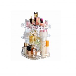 RAYKING 360-Degree Rotating Makeup Organizer Cosmetic Storage Box
