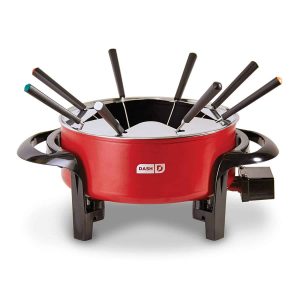 Dash DFM100GBRD04 Fondue Set with 8 Colored Forks and Nonstick Pot