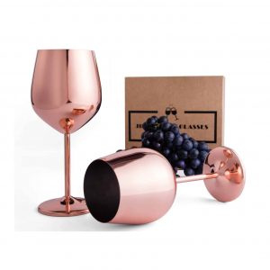JILLMO Stainless Steel Stemmed Wine Glasses
