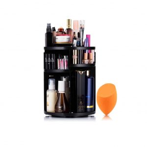 Mokaro 360 Degree Rotating Large Capacity Makeup Organizer for Skin Care Products (Black)