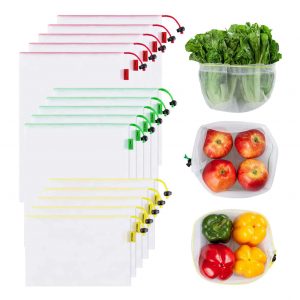 Ecowaare 3 Sizes Pack of 15 Reusable Mesh Bags