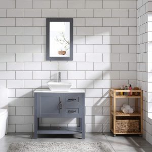 30″ Grey Bathroom Vanity Sink