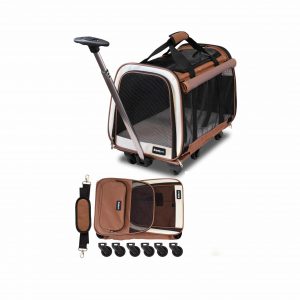 FrontPet Rolling Pet Travel Carrier 6 Detachable Wheels