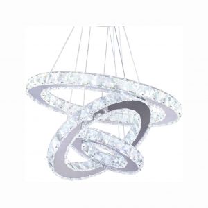Winretro Modern Crystal Circle 3 Rings LED Light