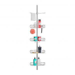 ALL ZONE Tension Shower Standing Caddy Corner