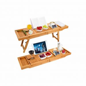 Wooden-Life Bathtub Caddy Tray& Laptop Desk
