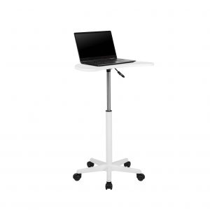 Flash Furniture White Sit to Stand Mobile Desk