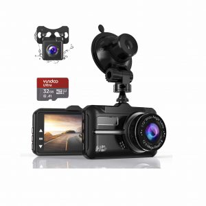 ZIAMRE Dash Cam Front and Rear Camera 32 GB SD Card