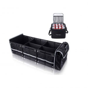 Farasla Waterproof Insulated Leakproof Trunk Organizer with Adjustable Securing Straps (Black)