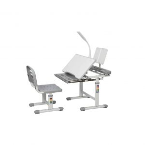 Diroan Kids Chair Set and Functional Desk with Tilt Desktop (Gray)