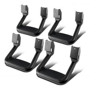 Auto Dynasty Aluminum Side Step 4 Pcs Assist Step for Trucks and Pickups (Black)